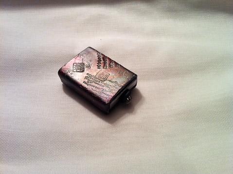 Polymer Clay Matchbox and Book by Unknown